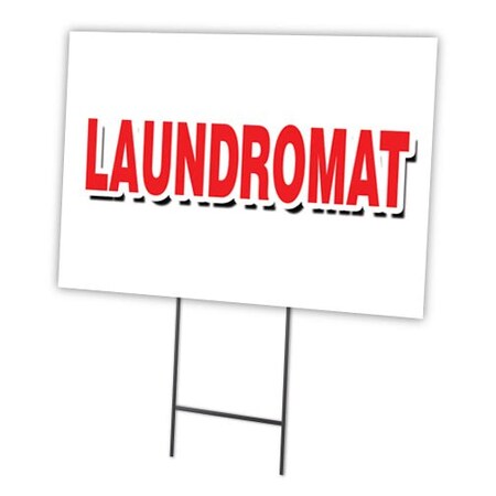 Signmission Laundromat Yard Sign & Stake outdoor plastic coroplast window, C-1824-DS-Laundromat C-1824-DS-Laundromat